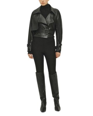 Charles Faux Leather Crop Trench Jacket