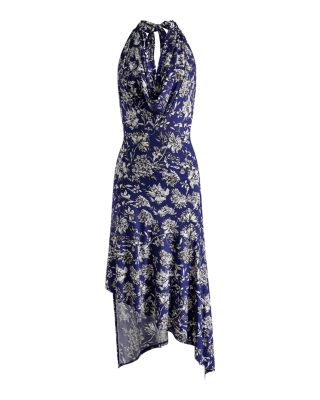 Dani Draped Cowl Neck Asymmetric Dress