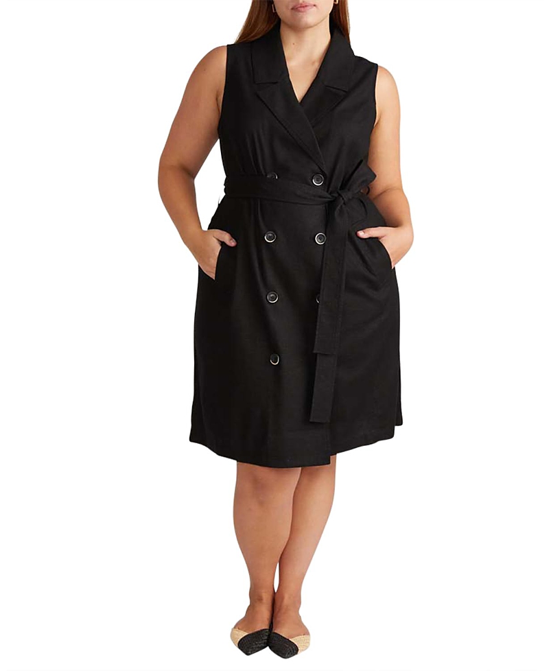 Universal Standard Plus Size Hudson Linen Trench Dress