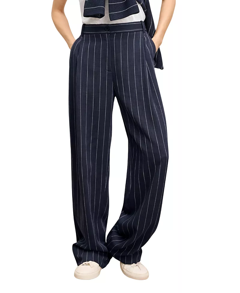 M. m.LaFleur Fitz Pleated Women's Summer Pinstripe Trouser
