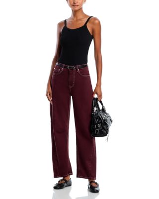 Samo High Rise Barrel Leg Jeans in Chocolate 
