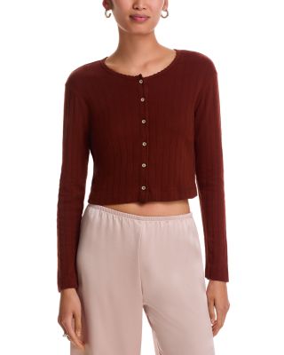 Pointelle Crop Cardigan