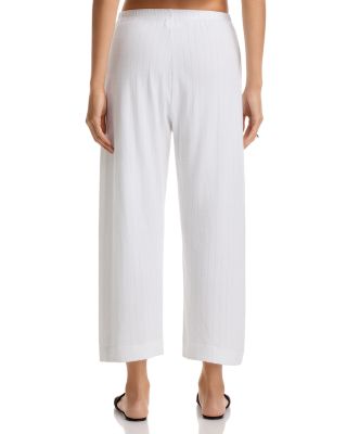 Pointelle Cropped Wide Leg Pants
