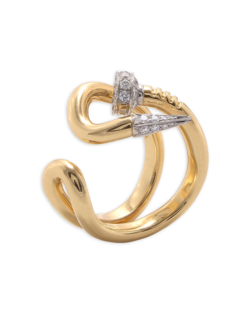 David Webb 18k Yellow Gold Diamond Nail Ring In Gold