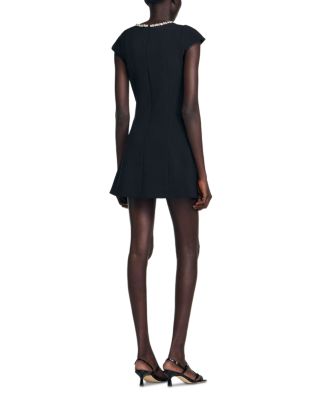 Short Dress with Rhinestone Collar