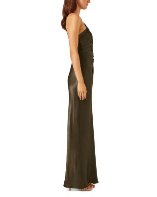 La Lune Asymmetric Gathered Maxi Dress