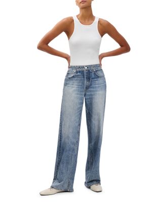 Miramar Cotton Terry Wide Leg Sweatpant Jeans in Scarlet