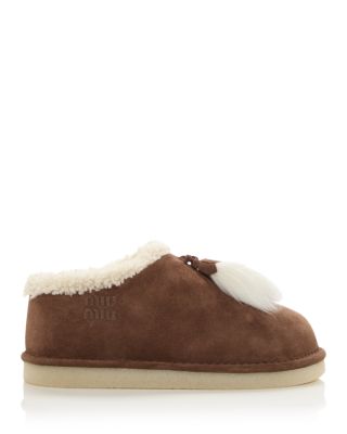 Women's Shearling Tassel Slippers
