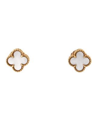 Pre-Owned Van Cleef & Arpels - Sweet Alhambra Stud Earrings 18K Gold and Mother of Pearl