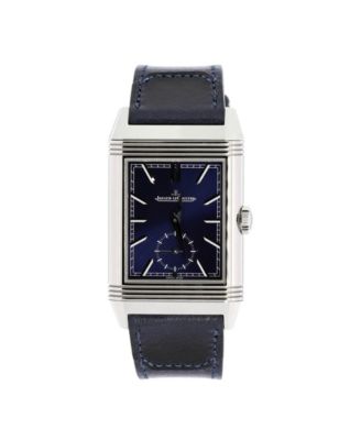 Pre-Owned Jaeger-LeCoultre - Reverso Tribute Duoface Small Seconds Manual Watch in Stainless Steel and Leather 28mm