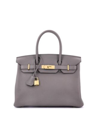 Pre-Owned HERMÈS - Birkin 30 Handbag Grey Togo with Gold Hardware