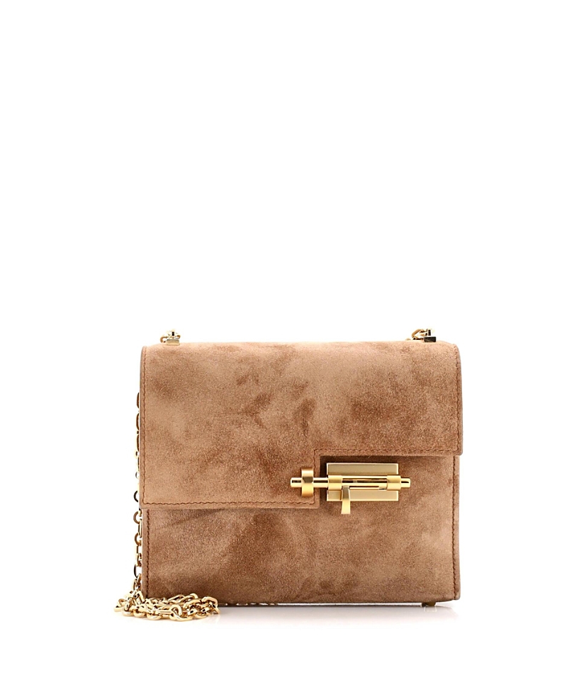 Pre-owned Pre-owned Hermes Hermes Mini Verrou Chaine Bag Doblis Suede In Brown