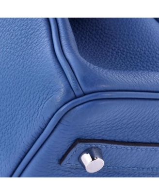 Birkin 30 Handbag Blue Togo with Palladium Hardware