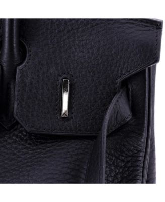 Birkin 30 Handbag Black Clemence with Palladium Hardware