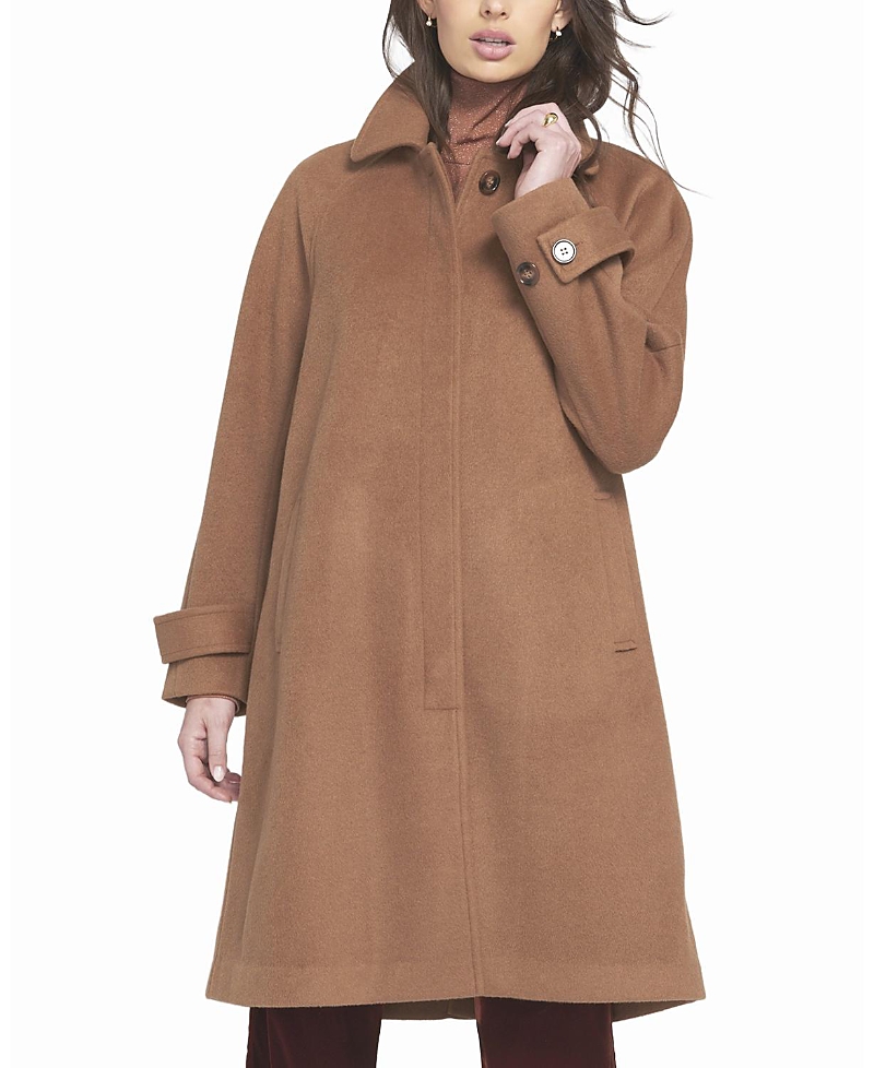 Elle Collection Elle Melton Coat In Brown