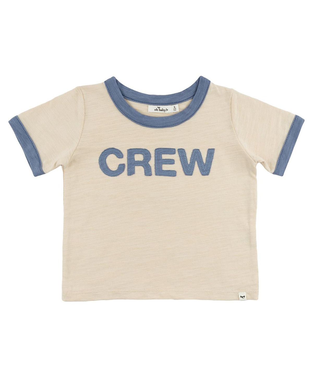 oh baby! Boys' Crew Applique Billie Slub Ringer Tee - Little Kid