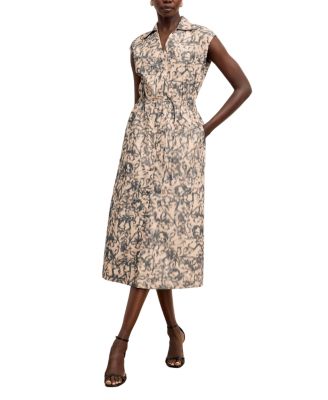 M.M.LaFleur - Cira Women's Warped Floral Shirt Dress