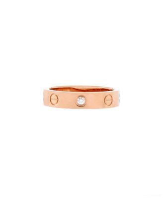 Pre-Owned Cartier - Love Wedding Band 1 Diamond Ring 18K Rose Gold with Diamond