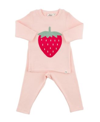 Girls' Strawberry Berry Applique Two Piece Set - Baby