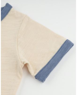 Unisex "CREW" Applique Billie Slub Ringer Tee - Baby