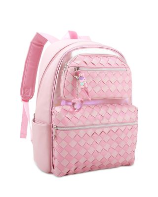 Woven Large Backpack With Charm