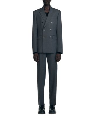 Double Breasted Classic Fit Suit Jacket & Classic Fit Wool Suit Trousers
