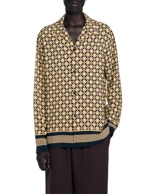 Sandro - Printed Loose Fit Button Shirt