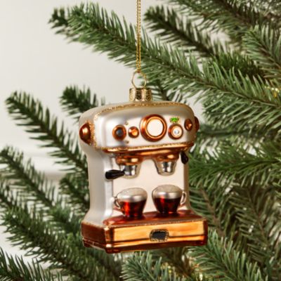 Espresso Coffee Maker Glass Ornament - Exclusive