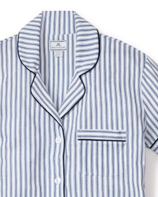 French Ticking Pima Pajama Shorts Set