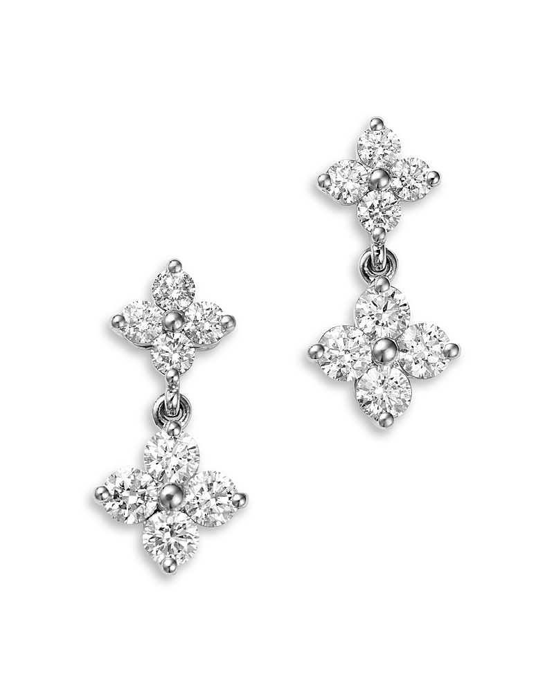 Bloomingdale's Fine Collection Diamond Double Tier Drop Earrings in 14K White Gold, 1.5 tcw