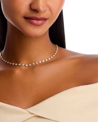 Luxe Collection Diamond Bezel Station Tennis Necklace in 14K Yellow Gold or White Gold, 9.0 tcw