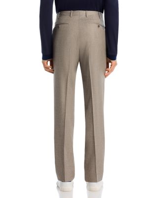 Monza Slim Fit Pleated Wool Flannel Trousers