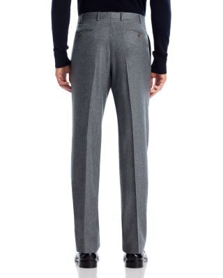 Monza Slim Fit Pleated Wool Flannel Trousers