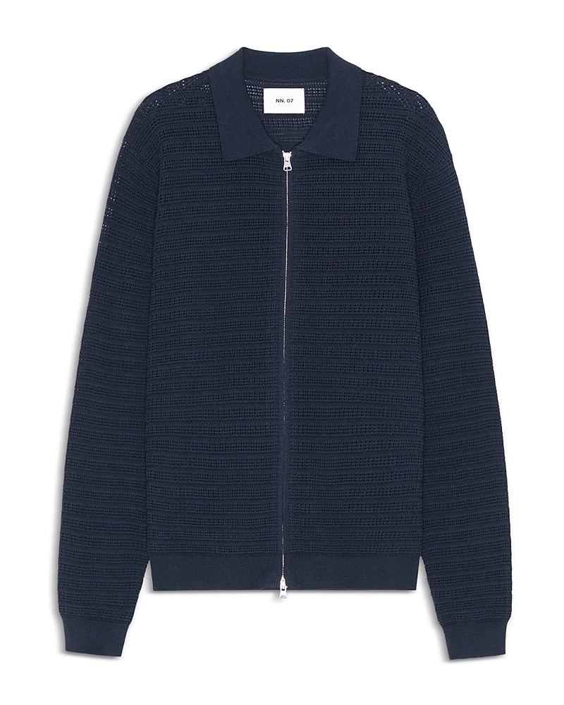 Nn07 Gustav Long Sleeve Zip Sweater In Blue