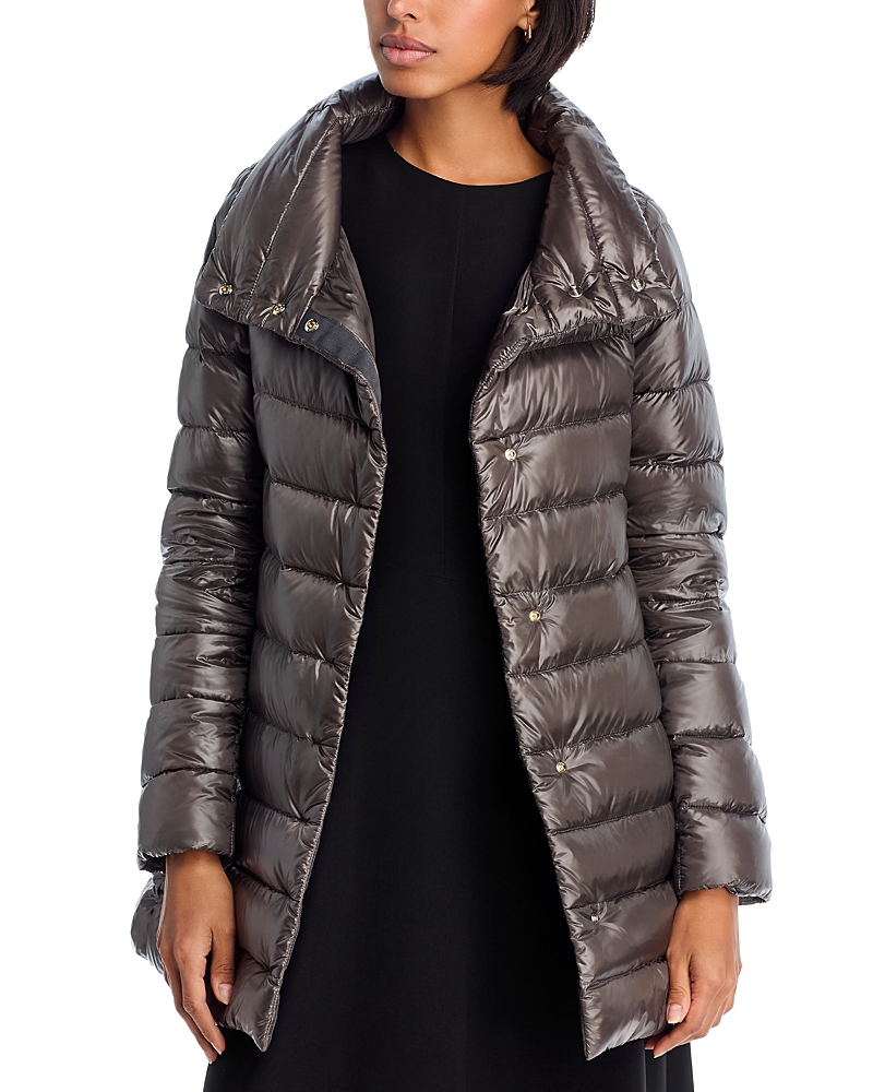 Herno Amelia Stand Collar Down Puffer Coat In Black