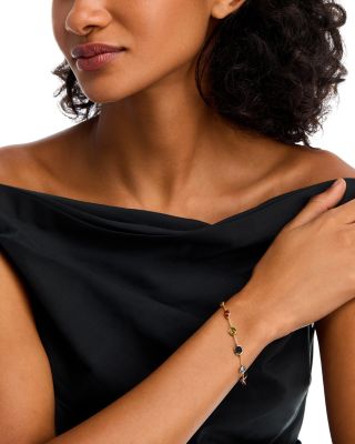 18K Yellow Gold Rock Candy&reg; Multi Gemstone Mixed Cut Bezel Link Bracelet - Exclusive