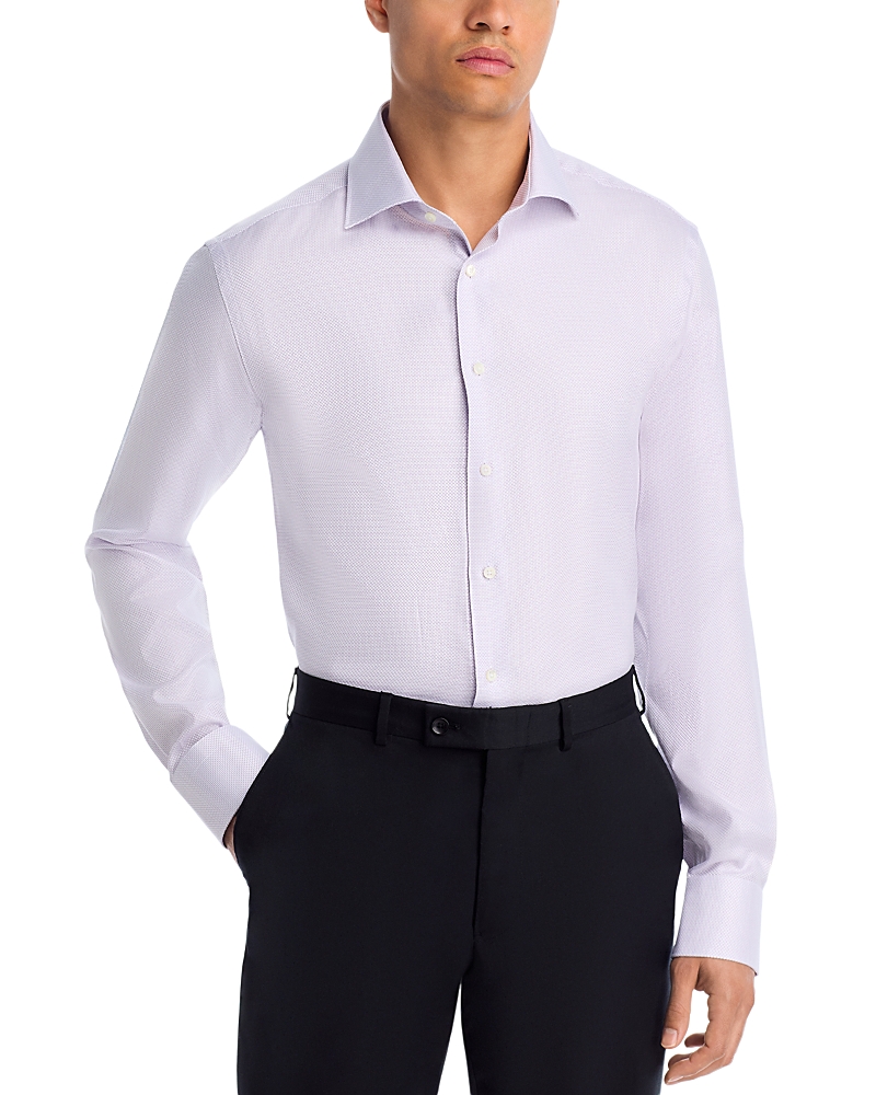 Canali Impeccable Button Front Shirt In Purple