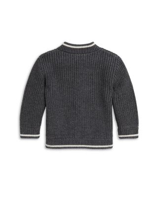 Boys' Cotton Letterman Full Zip Sweater - Baby