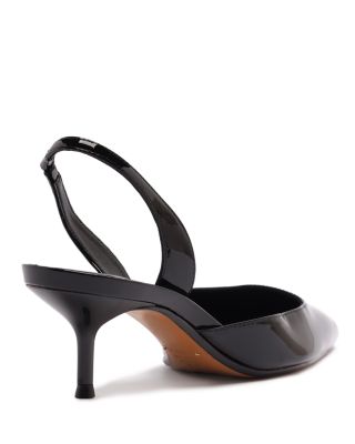 Women&#39;s Paola Mid Patent Leather Slingback Pumps