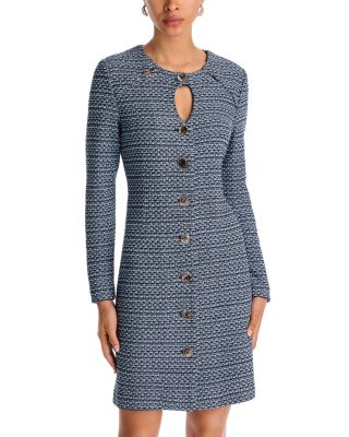 x Lani Lynn Keyhole Cutout Tweed Knit Sheath Dress
