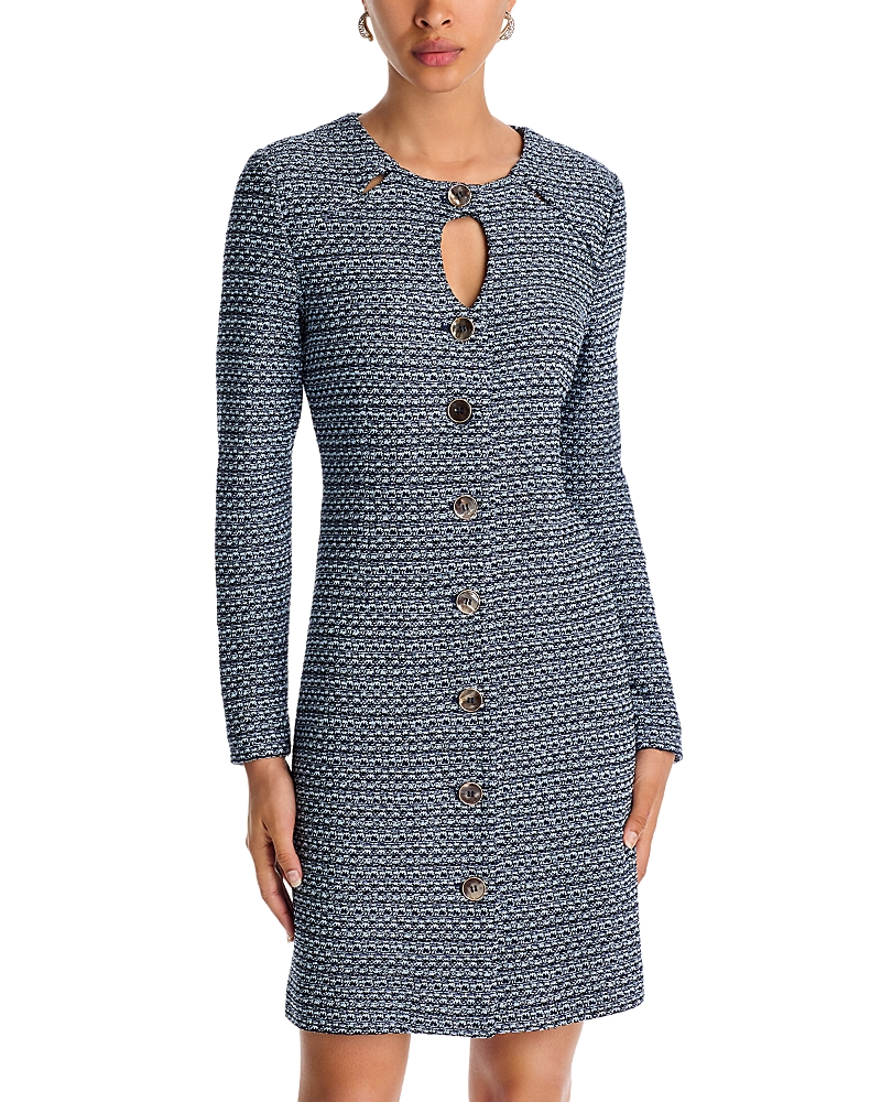 Misook x Lani Lynn Keyhole Cutout Tweed Knit Sheath Dress