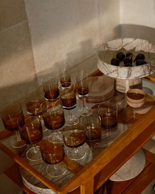 Red Wine Glass Amber Zuma, Set of 4