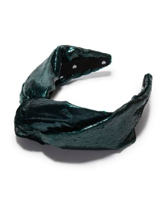 Lele Sadoughi Velvet Headband, OS Oval Crystal Velvet Gigi Headband | LELE SADOUGHI DESIGNS  main image 4