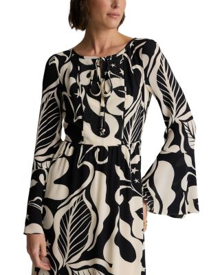 Americana Leaf Silk Dress