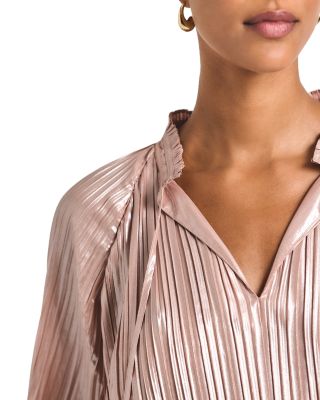 Claira Pleated Metallic Top