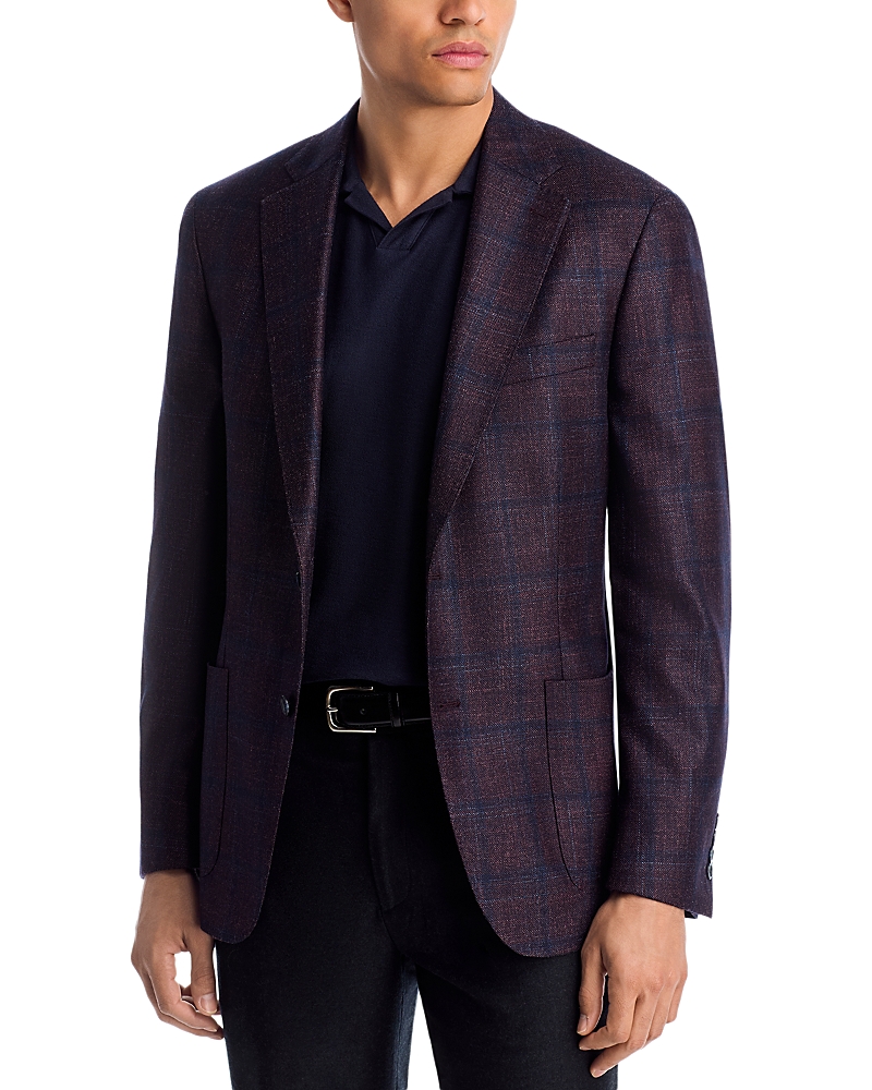 Vince Loro Piana Wool, Silk & Cashmere Tonal Plaid Classic Fit Soft Sport Coat