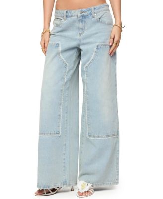 Teela Lacey Low Rise Carpenter Jeans in Blue Wash