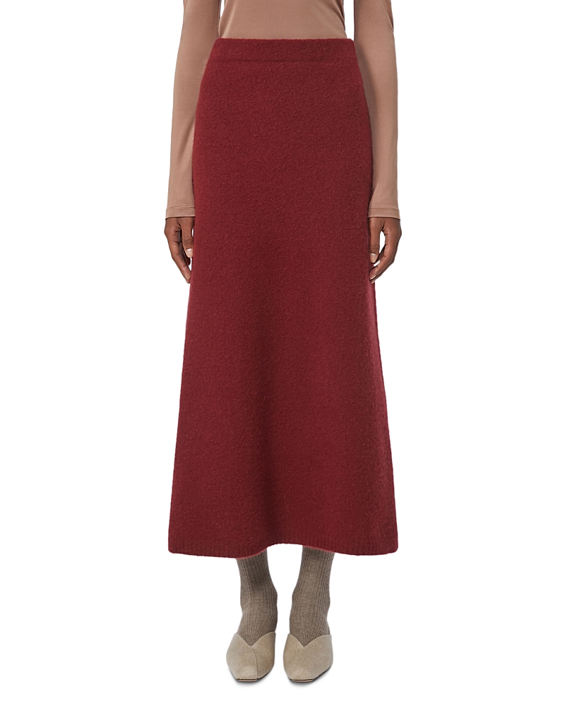 Max Mara Raspberry Skirt In Stretch Knit In Red