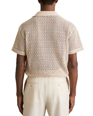 Sterling Geo Crochet Button Down Camp Shirt