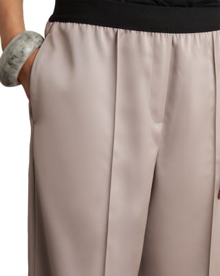 Petite Elsie Satin Wide Leg Trousers